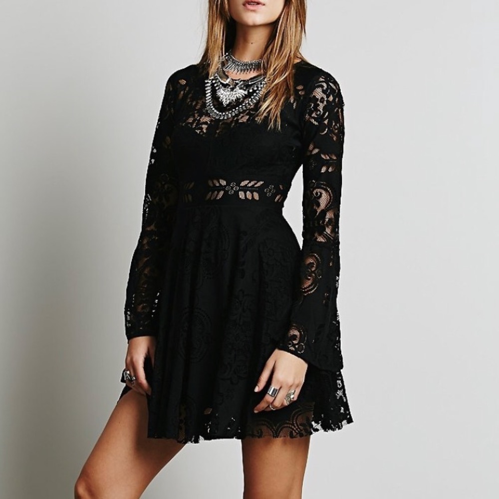 Free people black lace dress